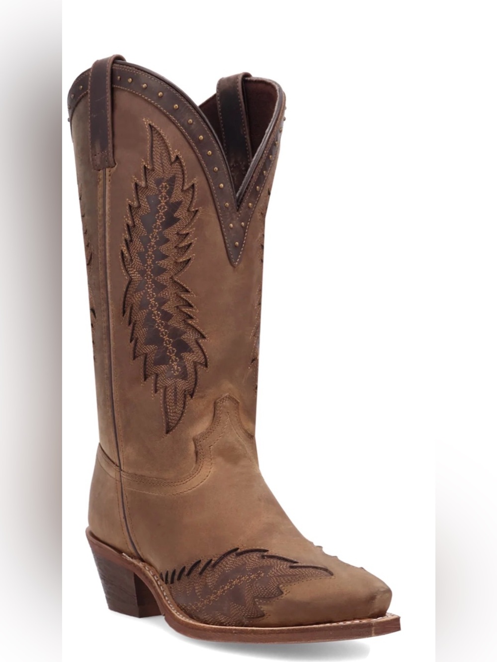 Women’s Laredo Western Cowgirl Boots Brown Leather Snip Toe Size 9M #20057